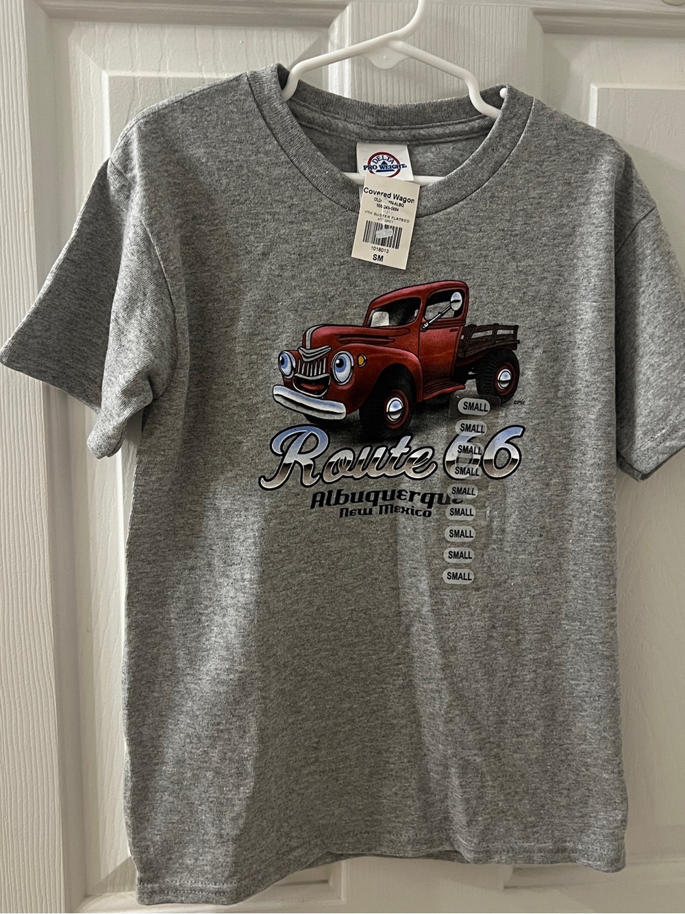 Kids Route 66 New Mexico Red Truck Grey Cotton T-Shirt Sz S (6-7) New w/tag